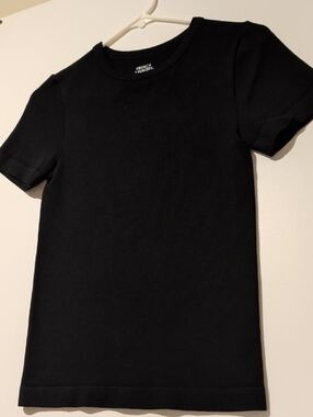 French Laundry Black Crewneck Short Sleeve Tee Size S/M